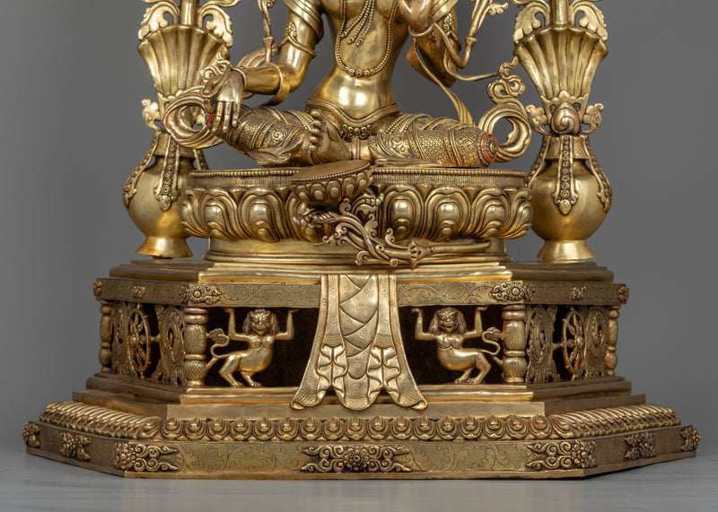 Green Tara Statue Buddhist Art | Traditionally Hand-carved