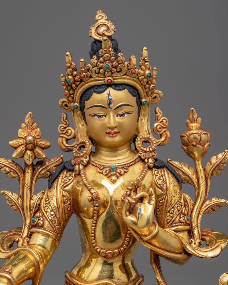 White Tara Mantra 108 Repetitions | Himalayan Traditional Statue