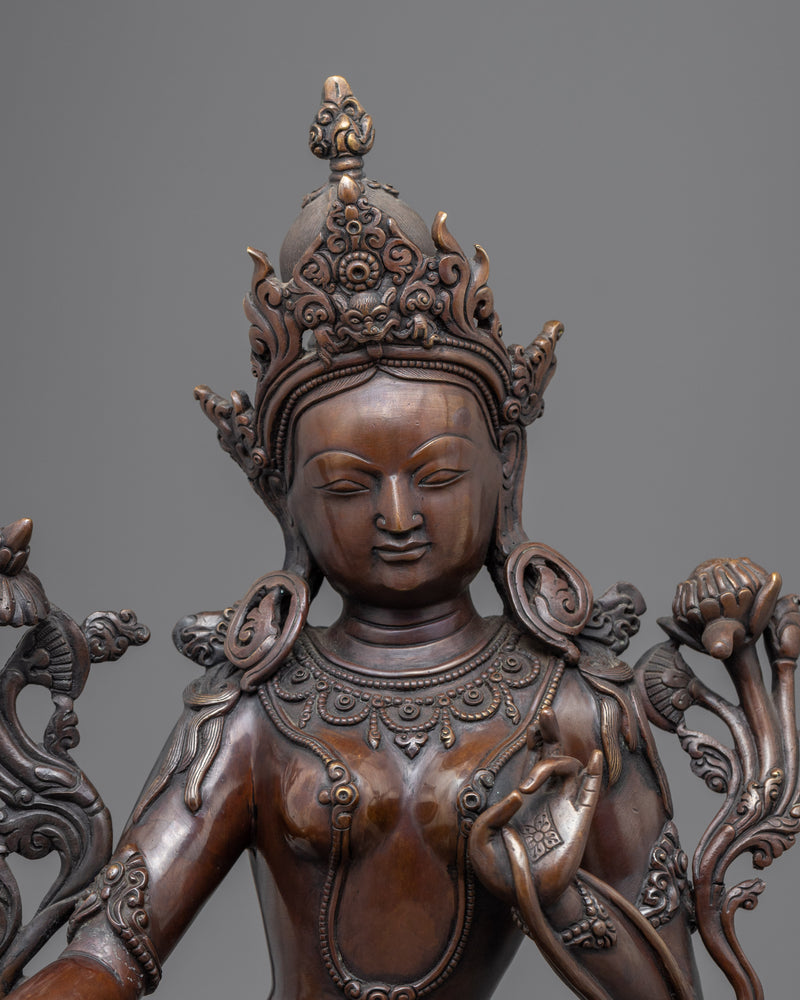 Jetsun Dolma Statue | Tibetan Buddhism Green Tara Statuette