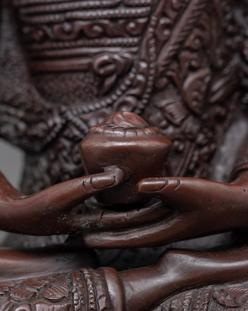 Traditional Buddha Amida Sculpture  | Ancient Himalayan Art