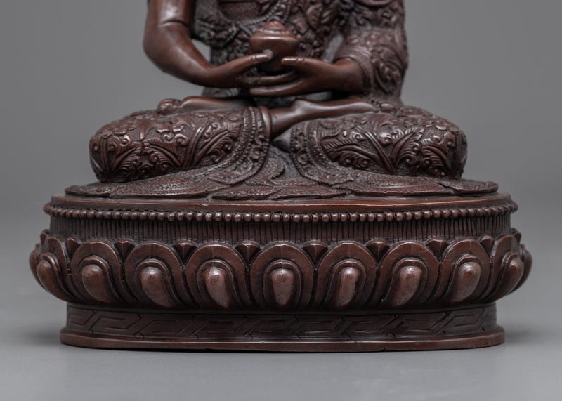 Traditional Buddha Amida Sculpture  | Ancient Himalayan Art