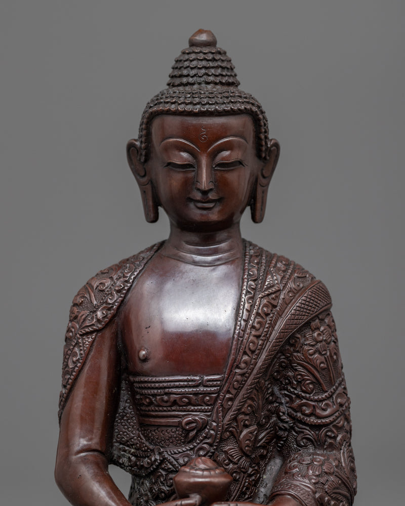 Traditional Buddha Amida Sculpture  | Ancient Himalayan Art