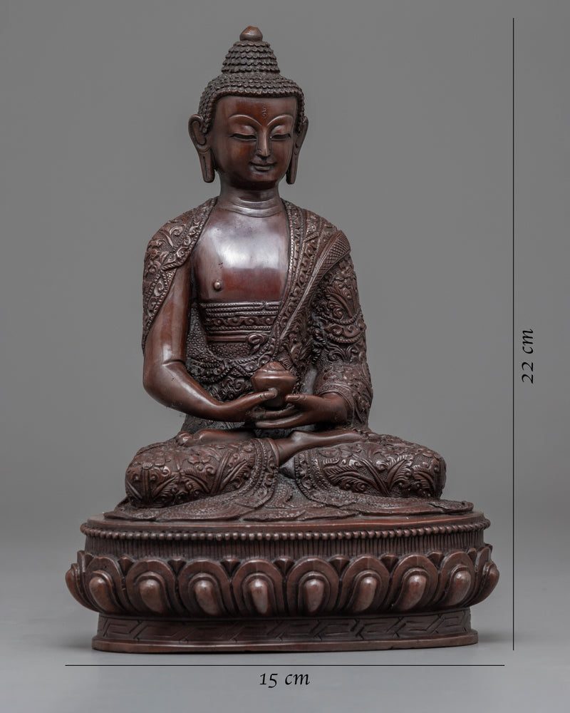 Traditional Buddha Amida Sculpture  | Ancient Himalayan Art