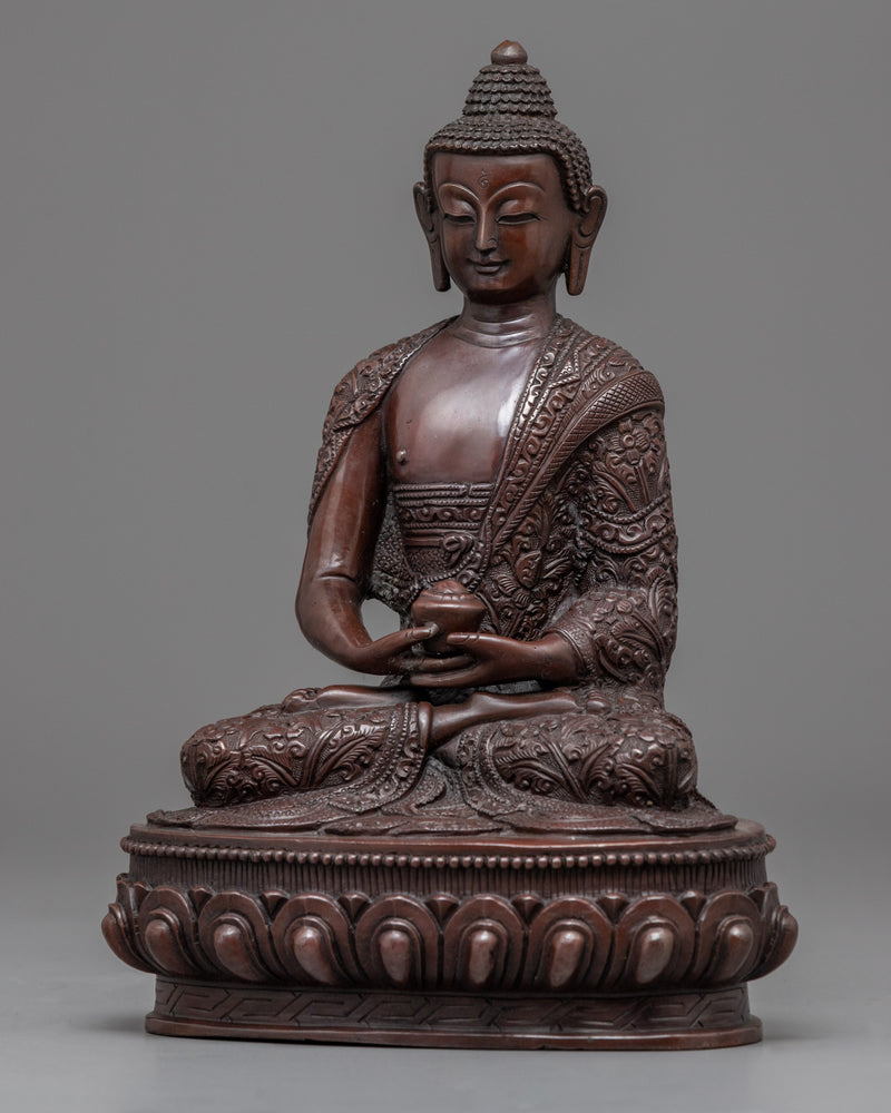 Traditional Buddha Amida Sculpture  | Ancient Himalayan Art