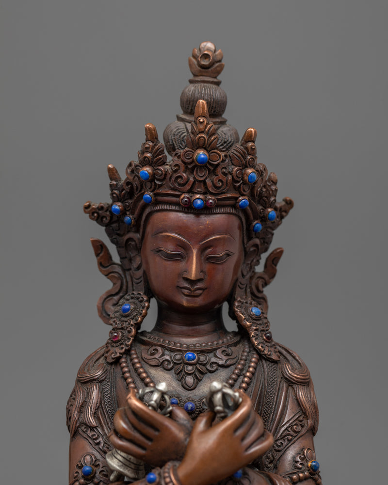 Tibetan Vajradhara Statue | Traditional Handcarved Buddhist Sculpture