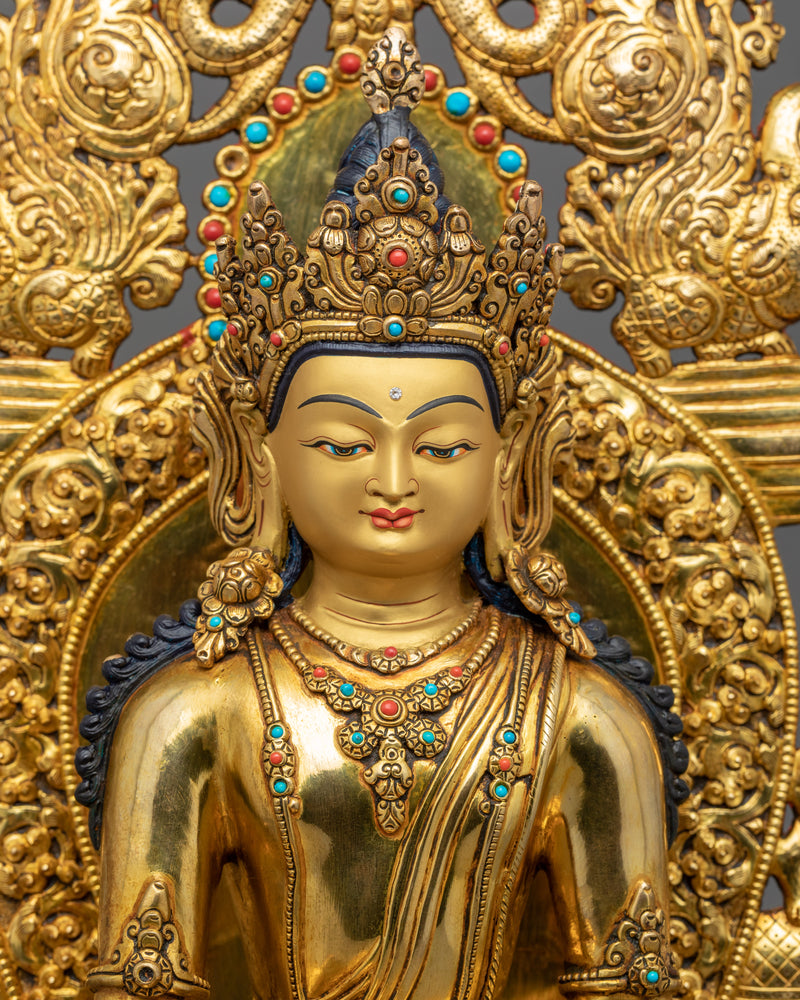 Handcrafted Tibetan Shakyamuni Buddha Statue | Tibetan Art Work