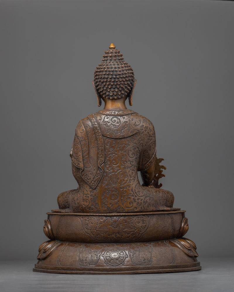 Healing Medicine Buddha Statue |  Fully Oxidized Copper Handcrafted Statue