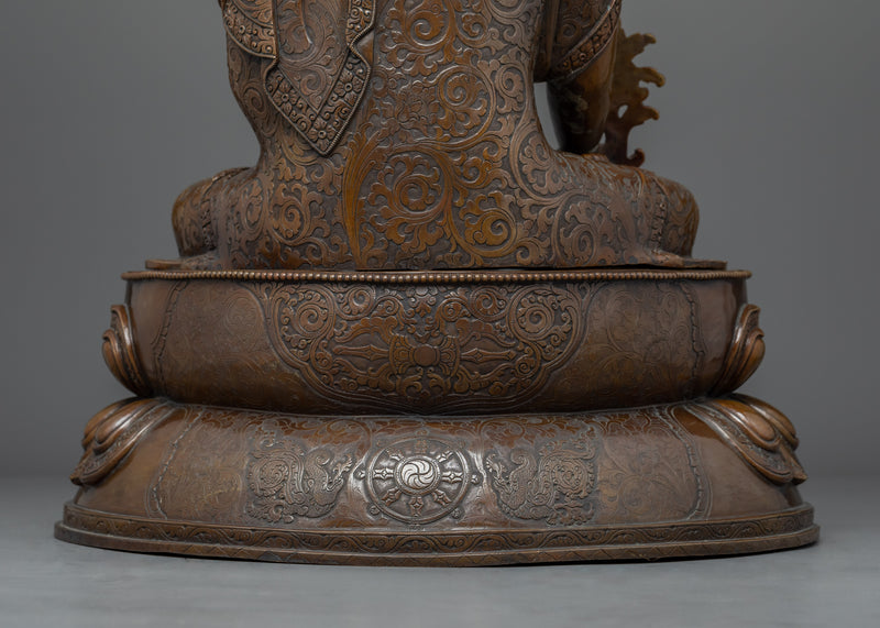 Healing Medicine Buddha Statue |  Fully Oxidized Copper Handcrafted Statue