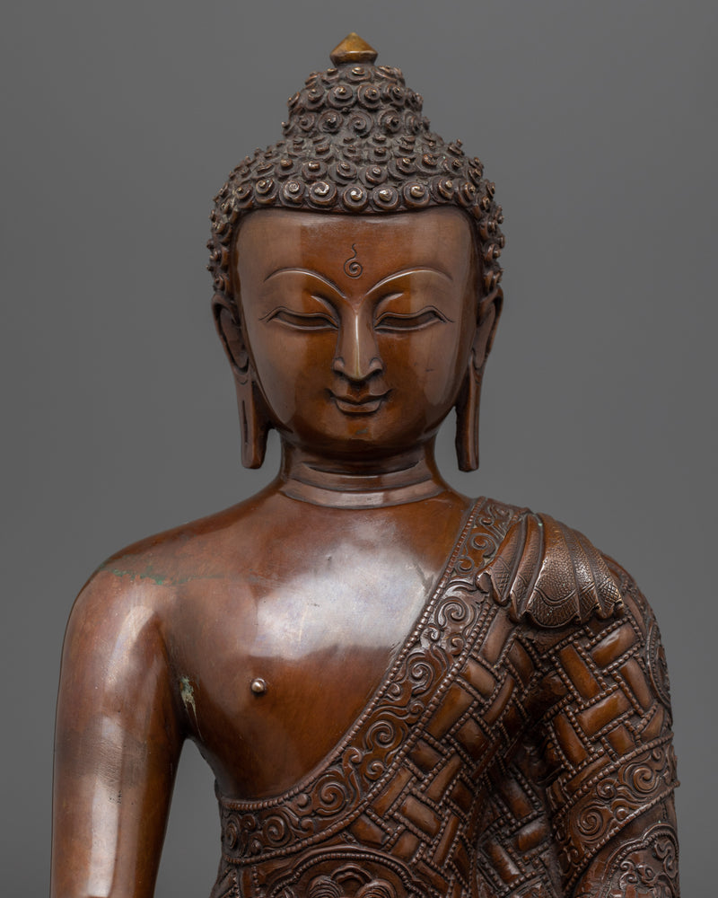 Shakyamuni Buddha Oxidized Copper Statue | Traditionally Hand-Made Statues