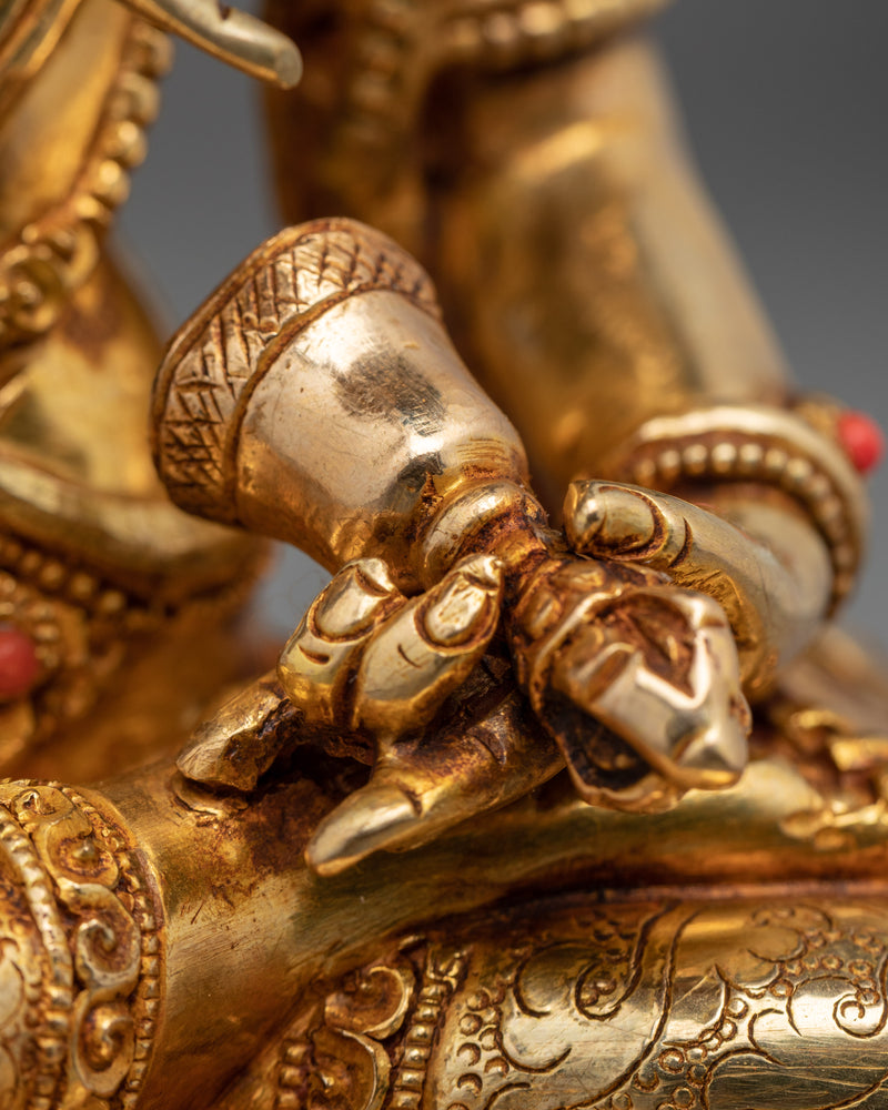 Guru Vajrasattva Statue | Traditional Gold Dorje Sempa Sculpture