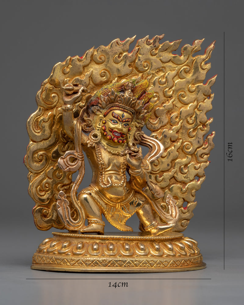 Traditionally Hand Crafted Mahachakra Vajrapani Statue | Buddhist Sculpture for Religious Purposes