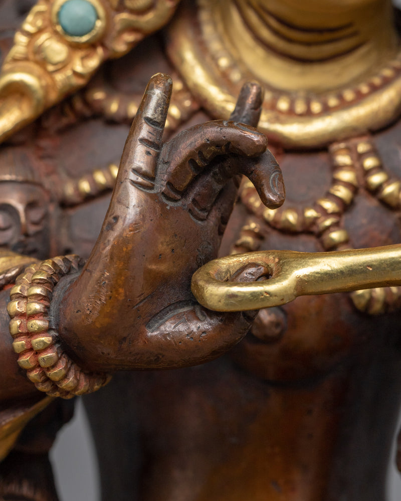 Gold Gilded Kurukulla Dakini Statue | Hand Carved Himalayan Buddhist Statue