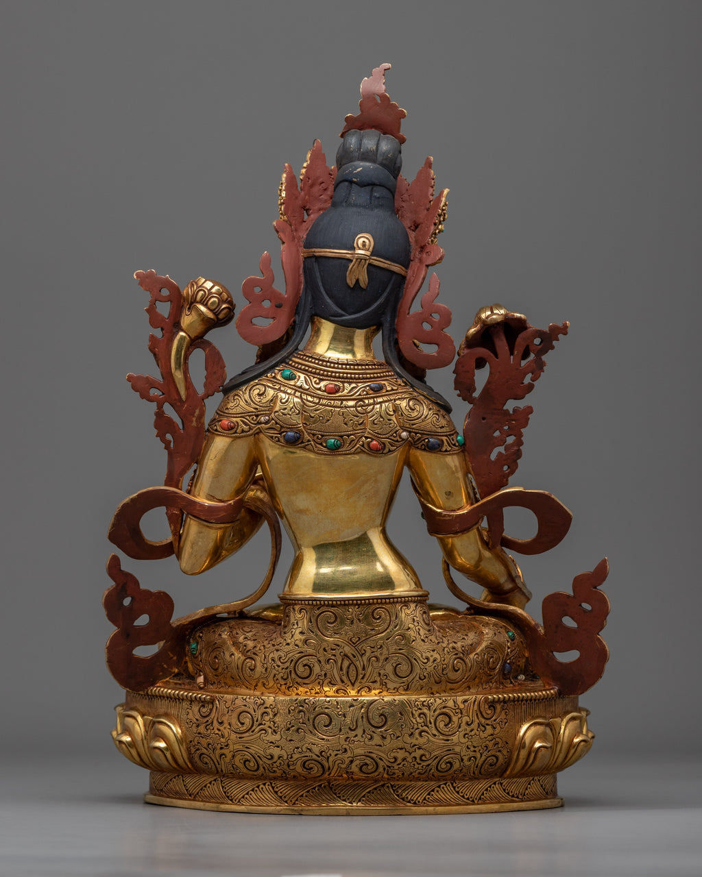 White Tara, the Female Bodhisattva of Compassion Statue | Gold Gilded