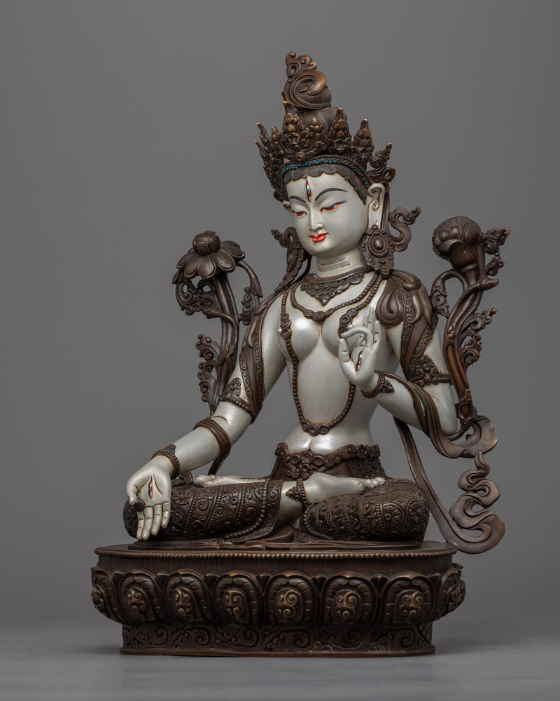 White Tara Bodhisattva Statue | Authentic Himalayan Buddhist Artwork