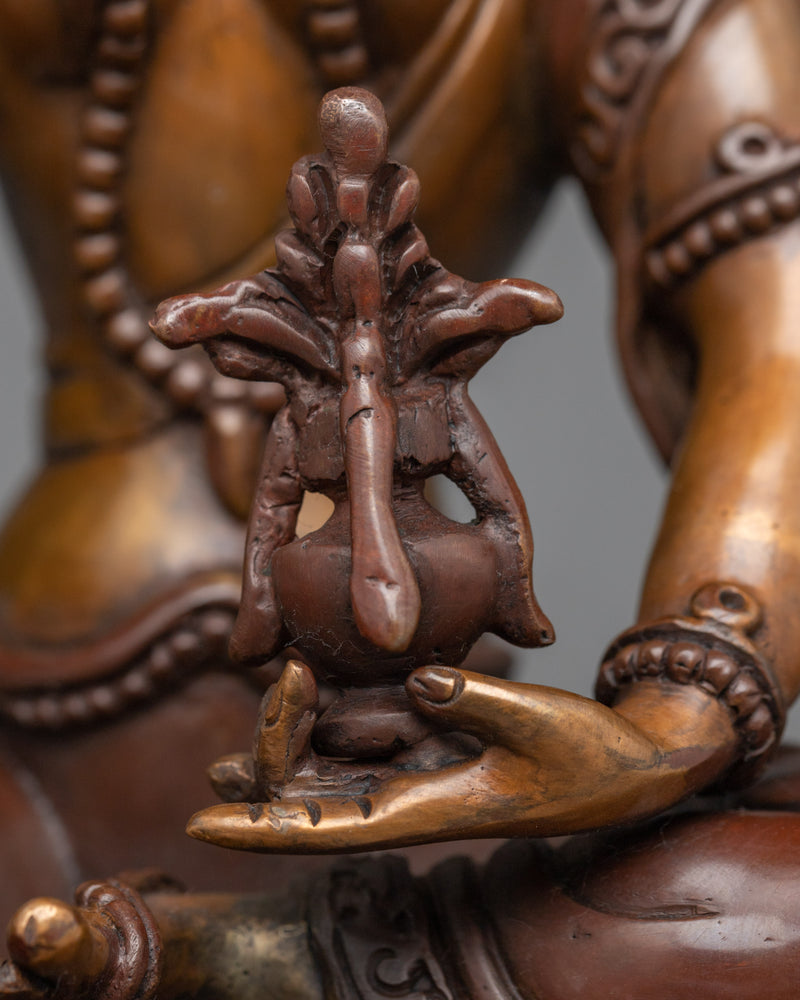 Oxidized Copper Vasudhara Statue | Traditional Tibetan Style Buddhist Statue