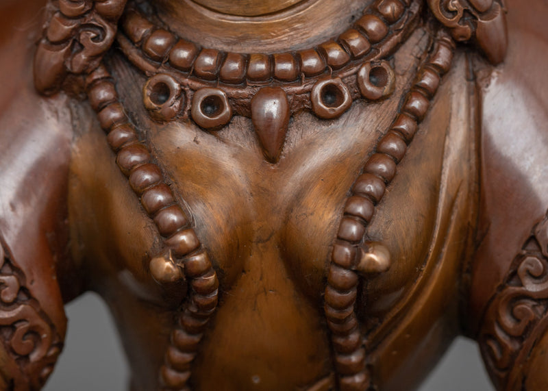 Oxidized Copper Vasudhara Statue | Traditional Tibetan Style Buddhist Statue