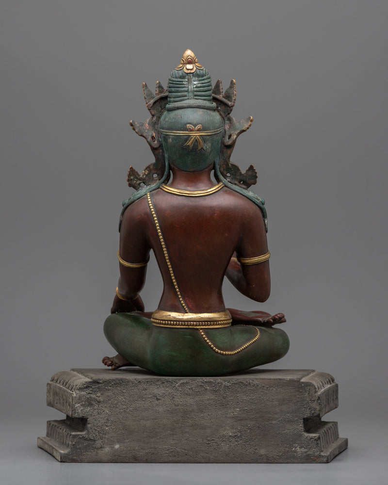 Bodhisattva Oxidized Copper Statue | Himalayan Buddhist Statues for Meditation and Yoga