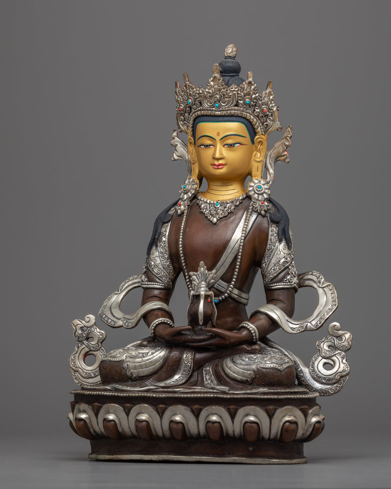 Amitayus Buddha Sculpture for Meditation | Traditional Handcrafted Buddhist Art