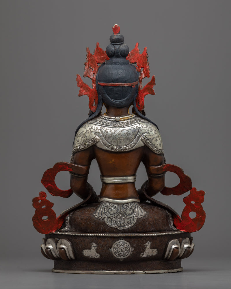 Amitayus Buddha Sculpture for Meditation | Traditional Handcrafted Buddhist Art