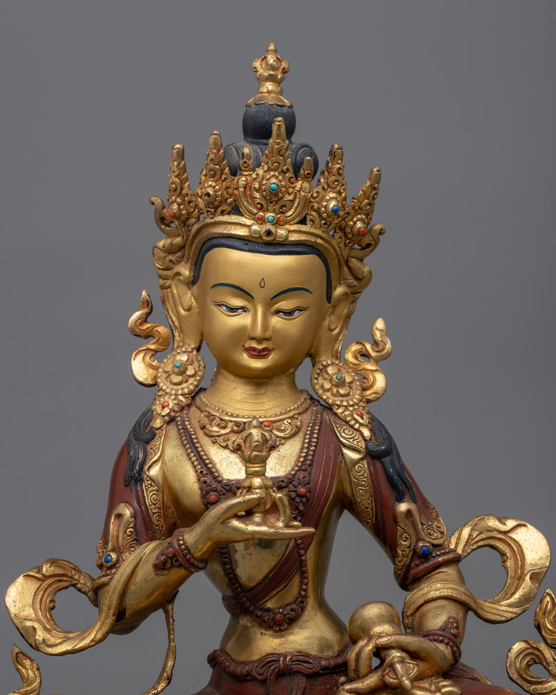 Vajrasattva Mantra Practice Statue | Buddhist Oxidized Copper Statue