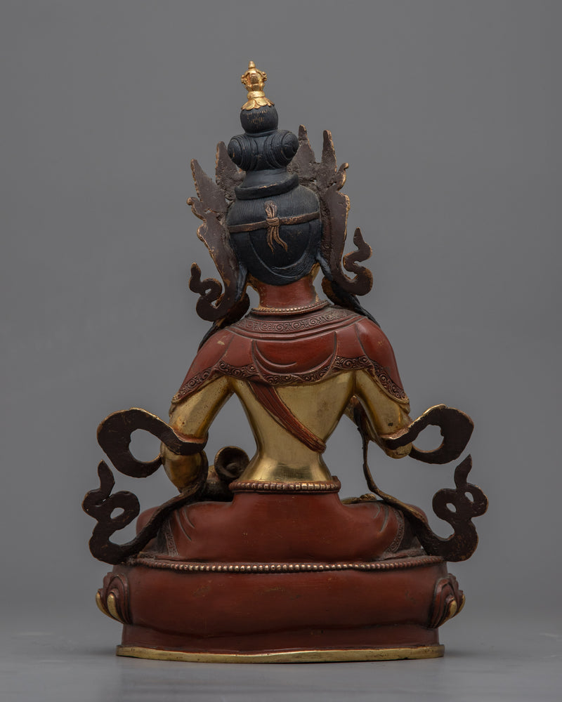 Vajrasattva Mantra Practice Statue | Buddhist Oxidized Copper Statue