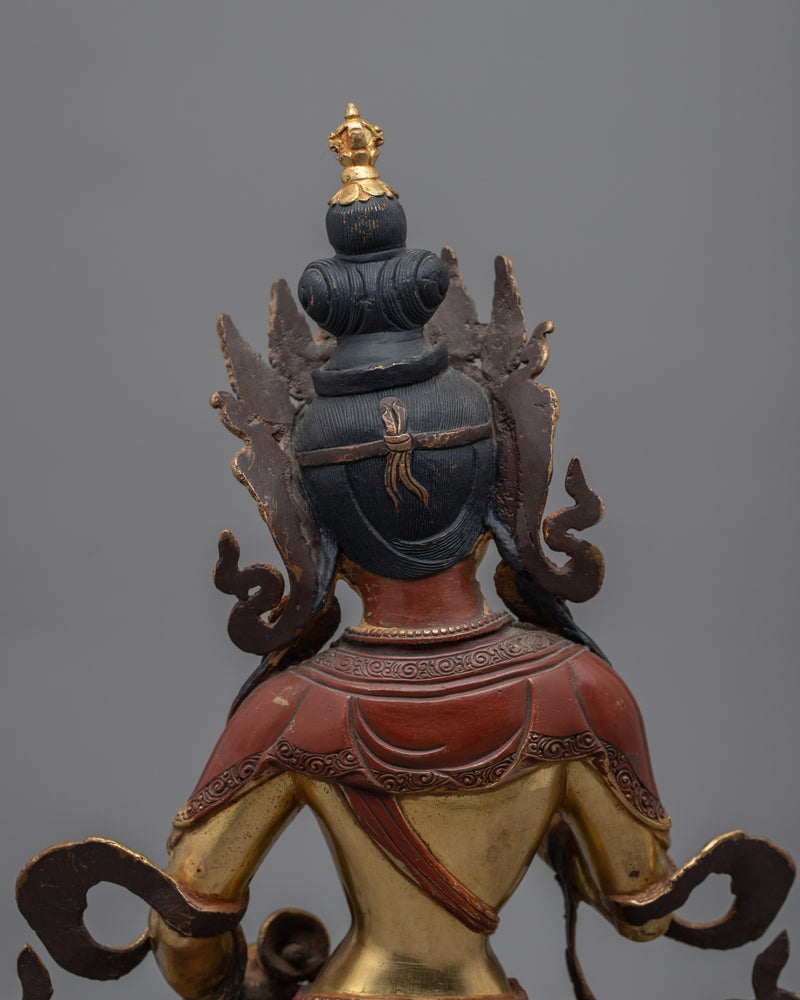 Vajrasattva Mantra Practice Statue | Buddhist Oxidized Copper Statue