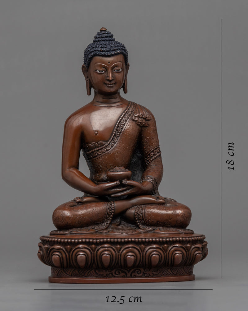 Amitabha Buddha Oxidized Copper Statue | Handmade in Nepal, Himalayan Buddhist Art