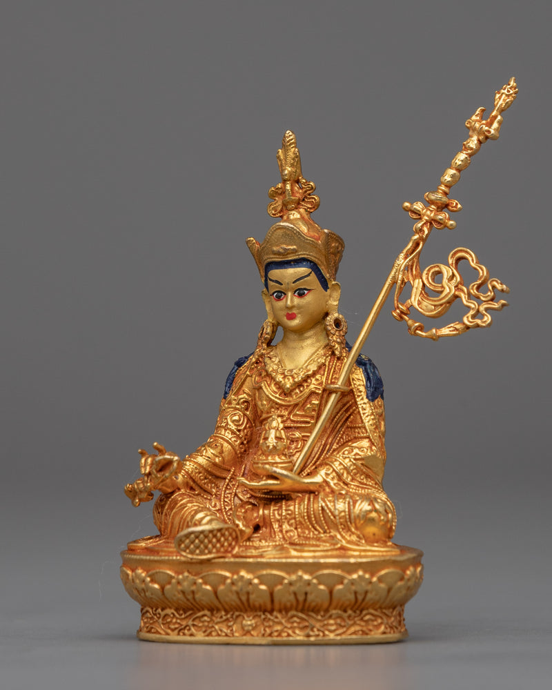 Guru Rinpoche Mantra Practice Sculpture | Small Buddhist Statue Made in Nepal