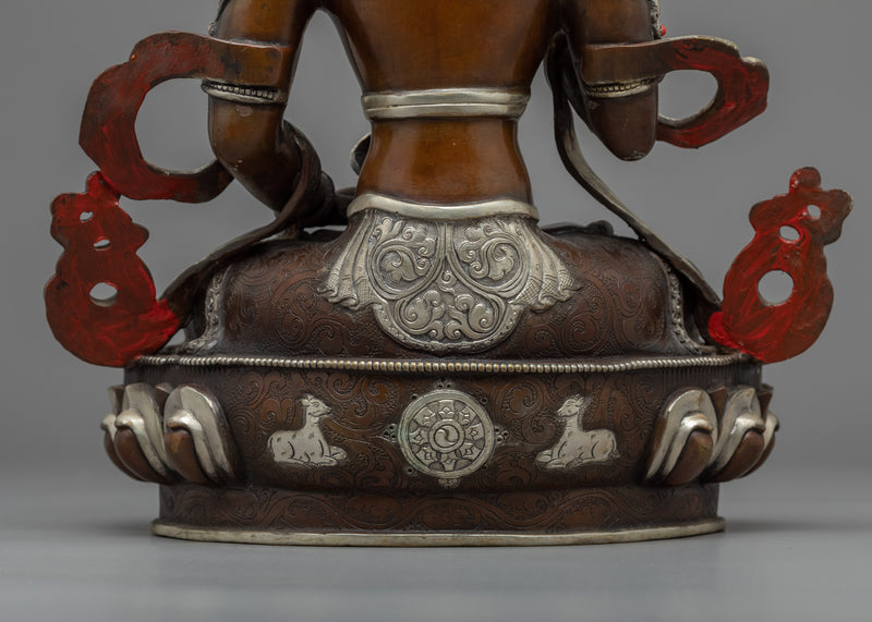 Vajrasattva Practice Scultpure | Bodhisattva Hand-Carved Statue for Meditation