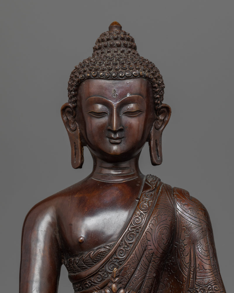 Oxidized Copper Blue Buddha Statue | Handmade in Nepal, Himalayan Buddhist Art