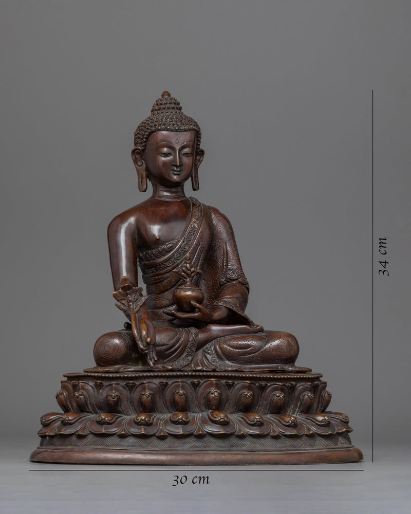 Oxidized Copper Blue Buddha Statue | Handmade in Nepal, Himalayan Buddhist Art