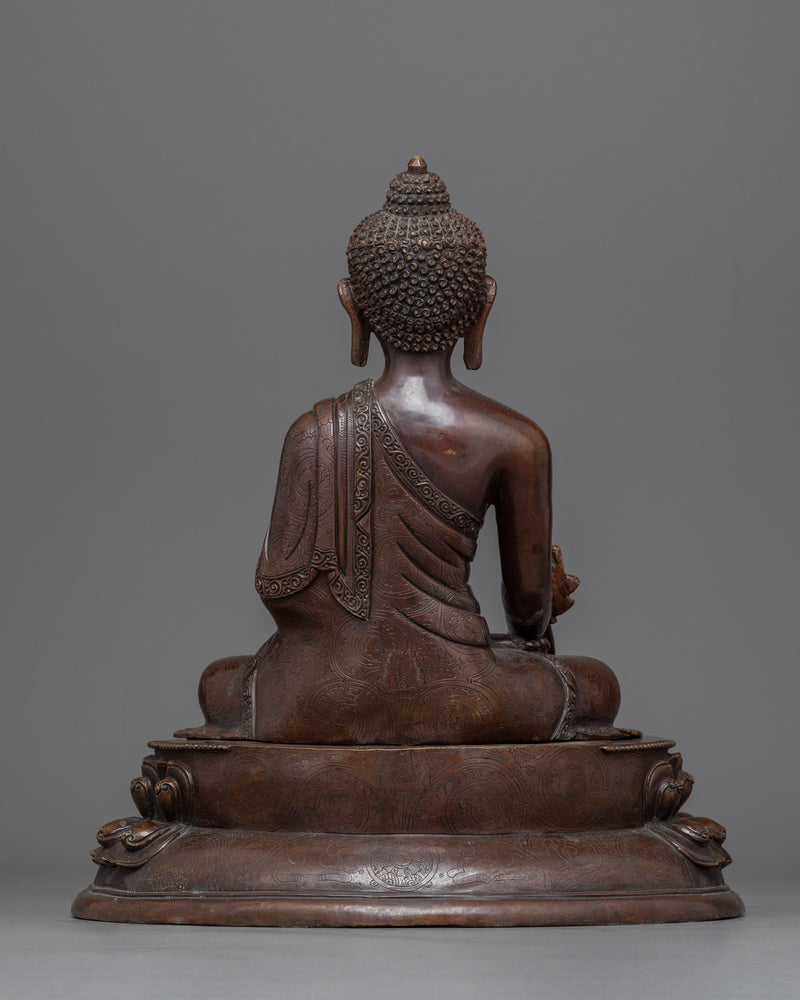 Oxidized Copper Blue Buddha Statue | Handmade in Nepal, Himalayan Buddhist Art