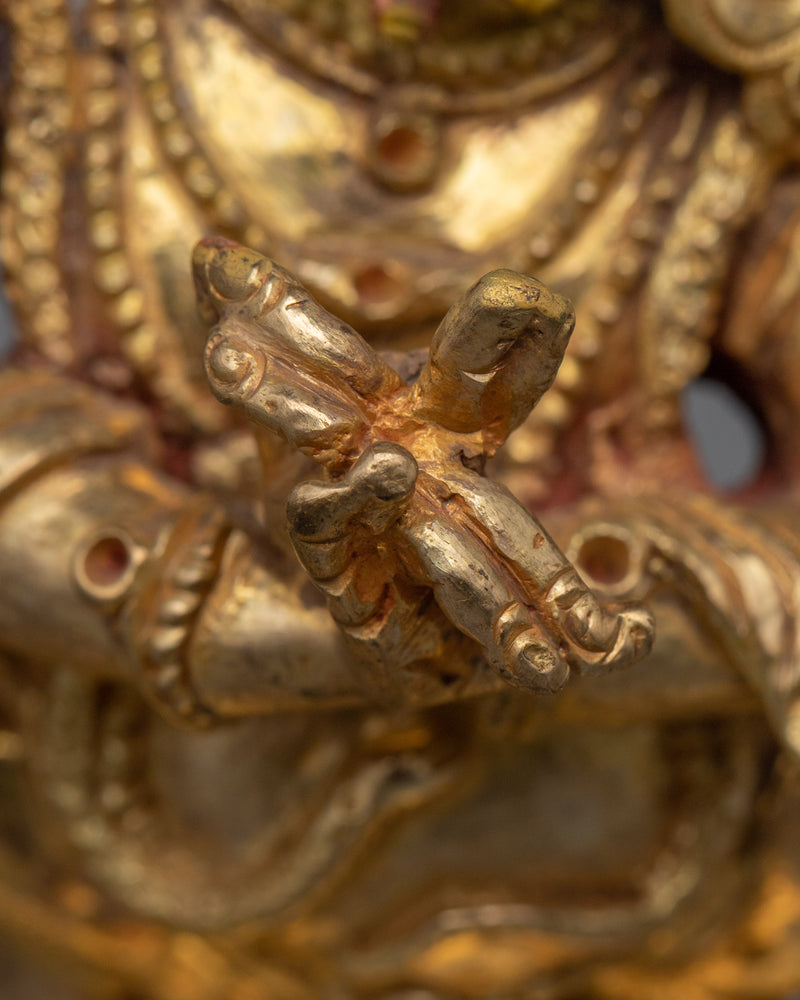 Vajrapani Bhutadamara Sculpture | Buddhist Gold Gilded Copper Statue