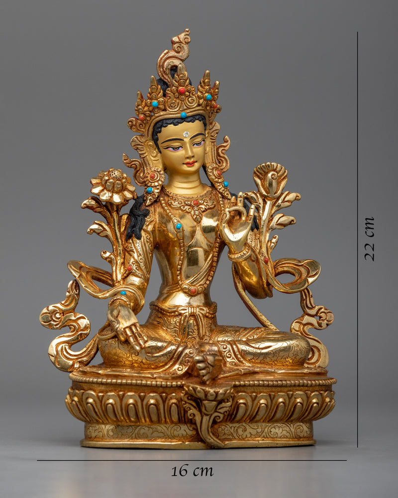 Green Tara Symbolism Statue | Traditional Tibetan Style Buddhist Statue