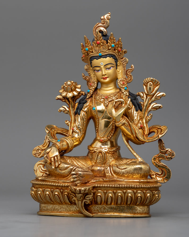 Green Tara Symbolism Statue | Traditional Tibetan Style Buddhist Statue