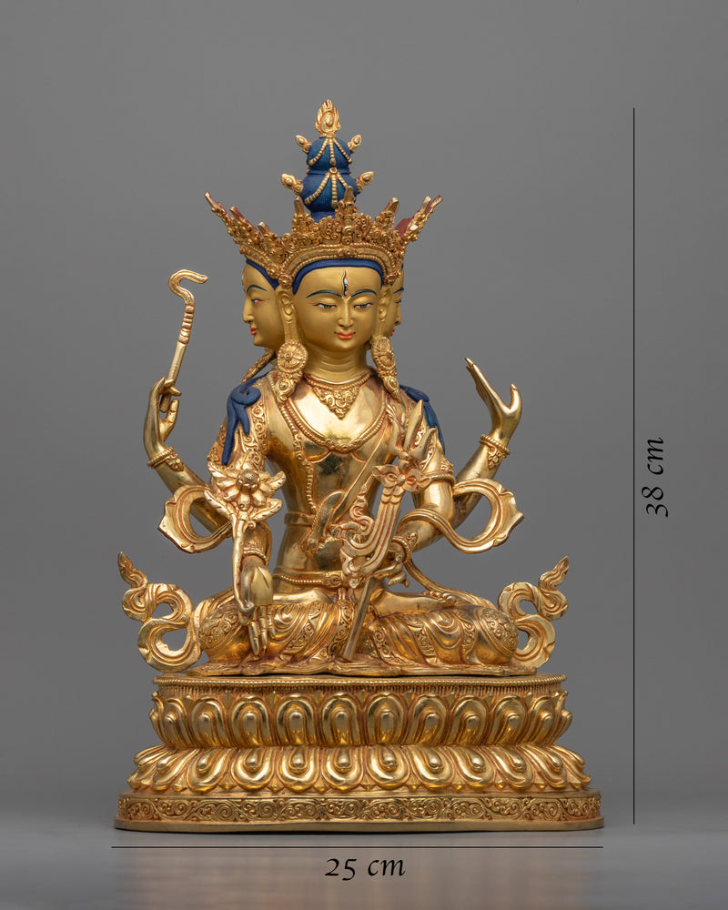 Amoghapasha Lokeshvara Statuette | Traditional Himalayan Artwork of Bodhisattva