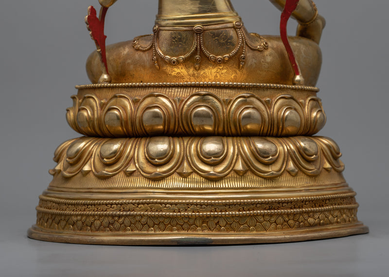 Green Tara Statue for Compassion and Protection | Shyamatara Gold Gilded Art