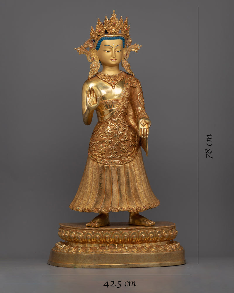 Dipankara the Eternal Buddha Statue | Traditionally Made Golden Artwork