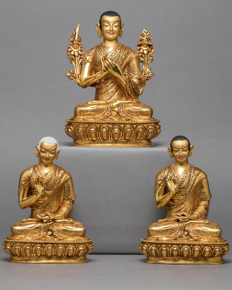 Tsongkhapa and disciples Gyaltsab Je and Khedrup Je Statue