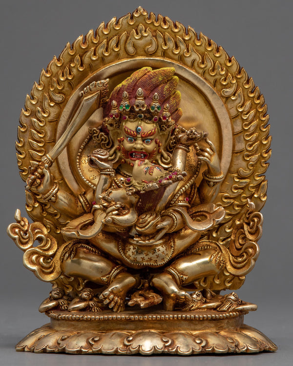 4 Armed Mahakala consort statue