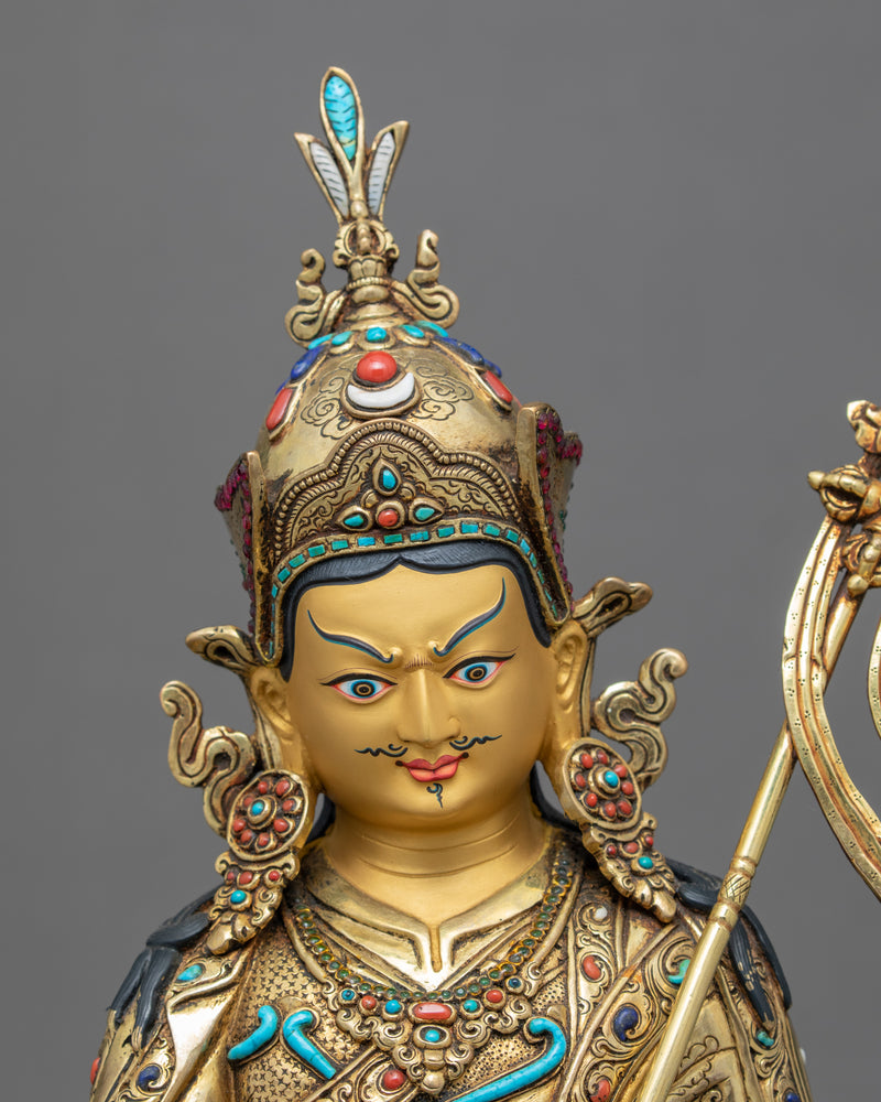 Guru Padmasambhava Sculpture | Finely Hand Painted Buddhist Statue