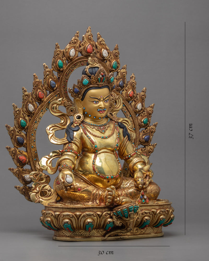 Yellow Jambhala Statue | Traditionally Hand Crafted Buddhist Art