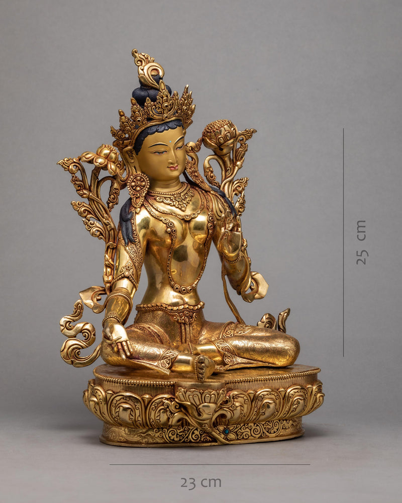 Green Tara Art | Handmade Bodhisattva Statue