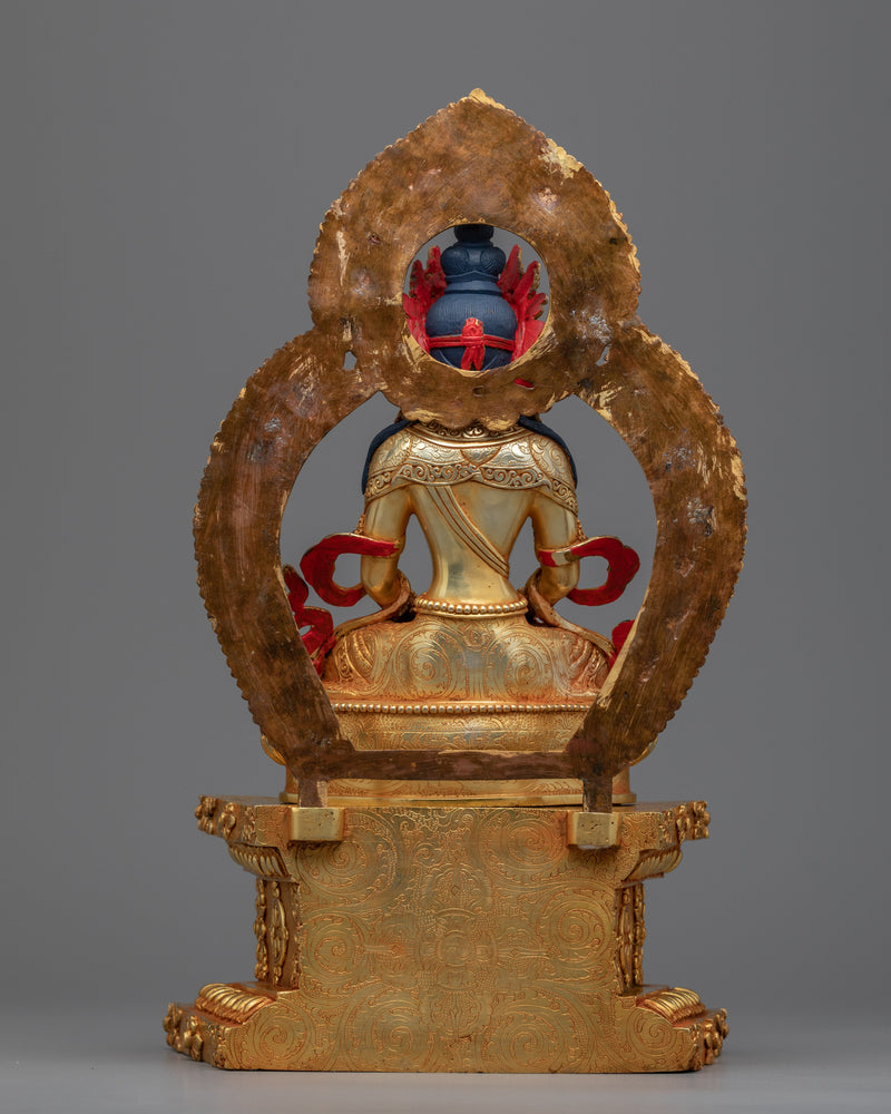 Practice Of Amitayus Sutra Sculpture | Buddha Amitayus Seated On Throne Statue