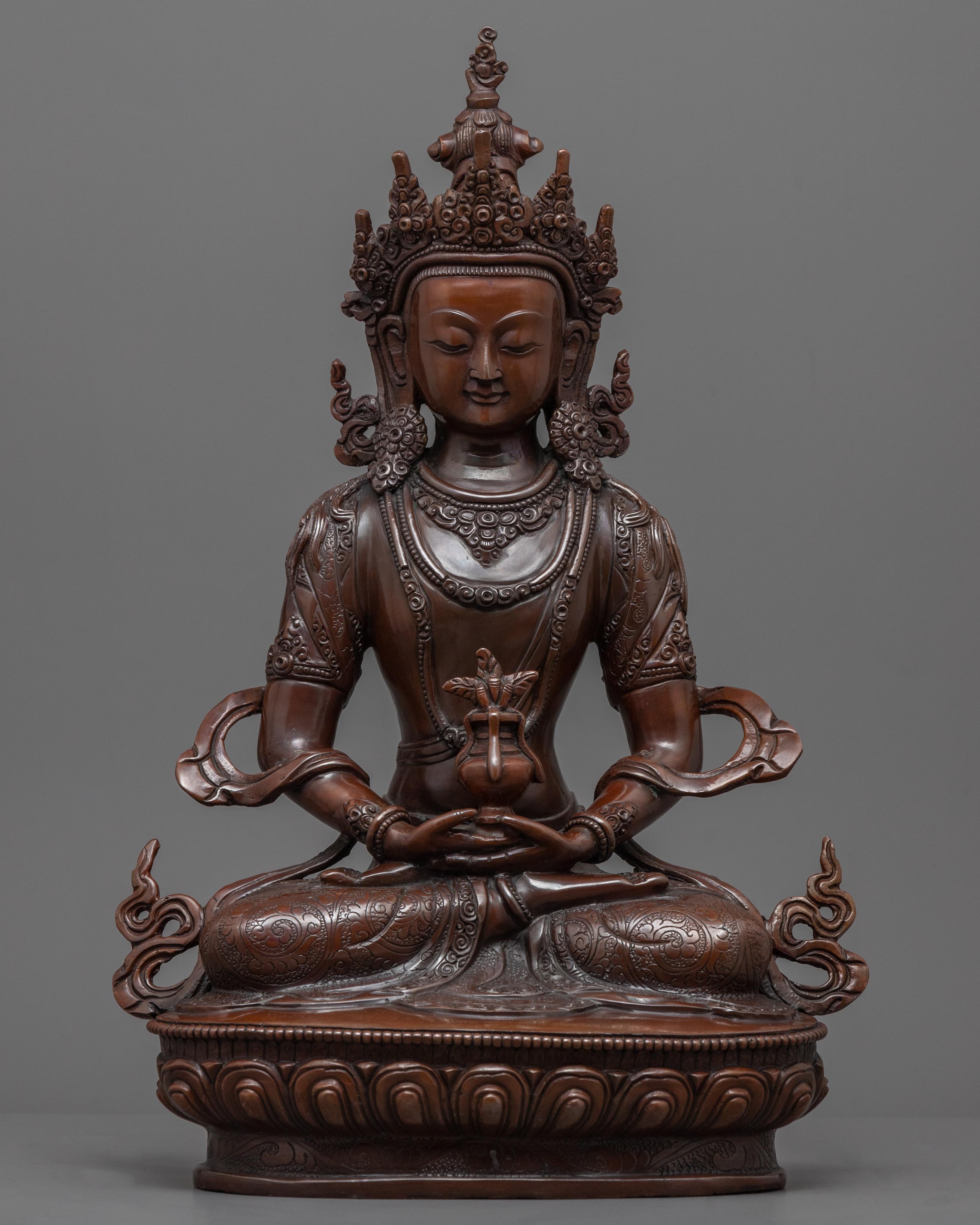 Amitayus Mantra Sanskrit Practice Statue | The Bodhisattva Of Long Lif