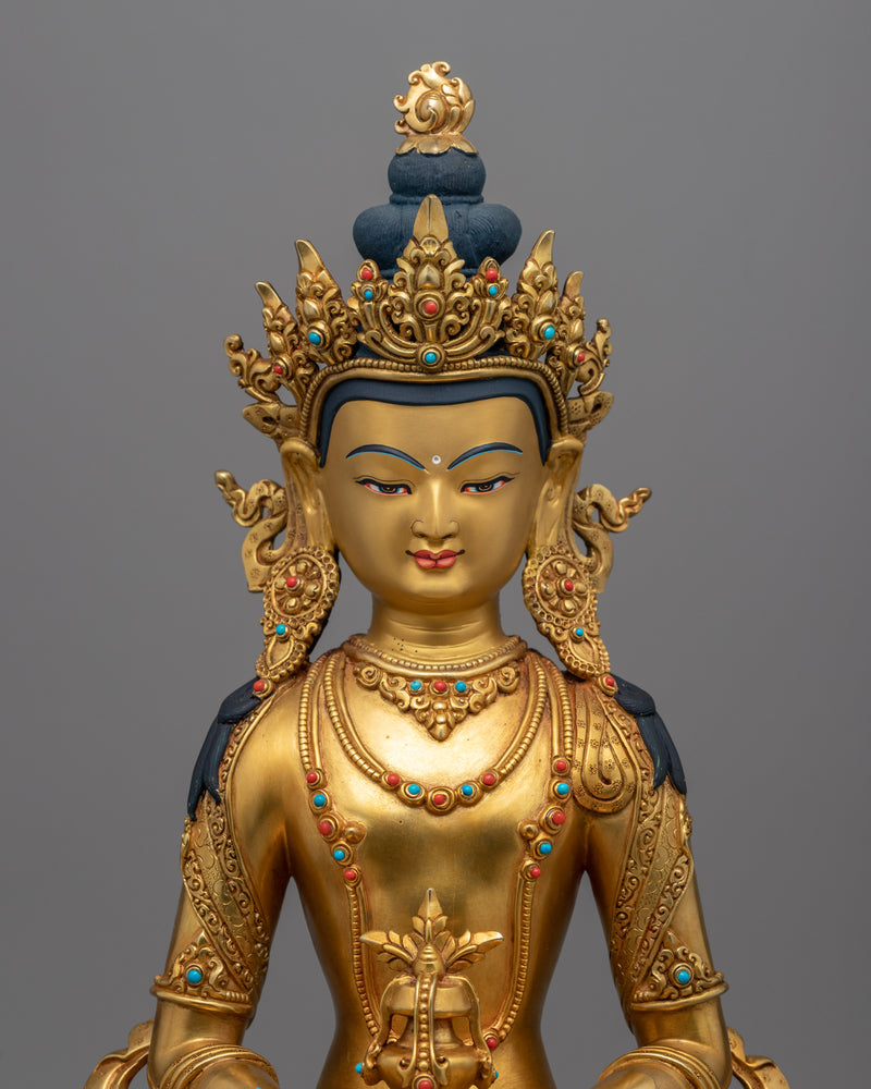 Amitayus Long Life Mantra Sculpture| Himalayan Buddhist Sacred Art