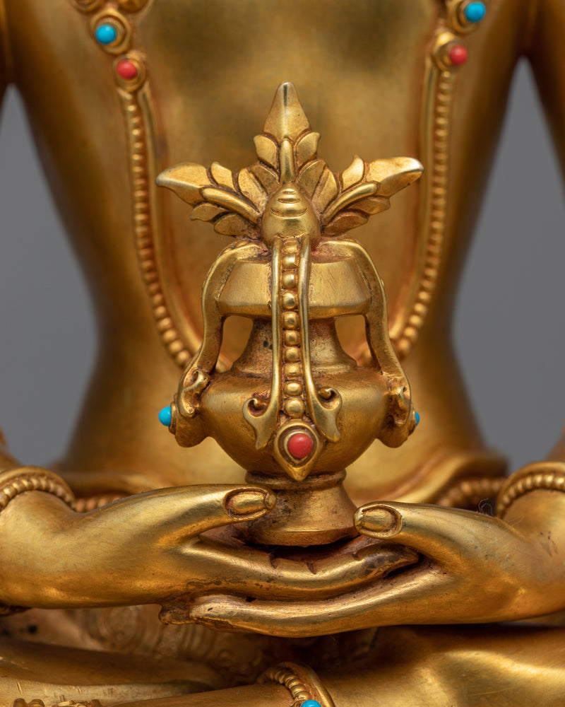 Amitayus Long Life Mantra Sculpture| Himalayan Buddhist Sacred Art