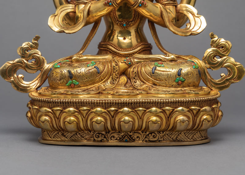 Chenrezig Statue | Plated With Gold Buddhist Sculpture