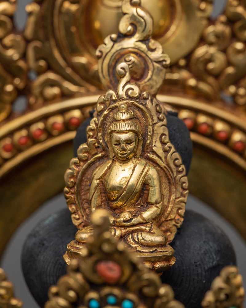 Avalokiteshvara Statue | Bodhisattva Chenrezig  Statue| Hand-Carved Gold Gilded Statue