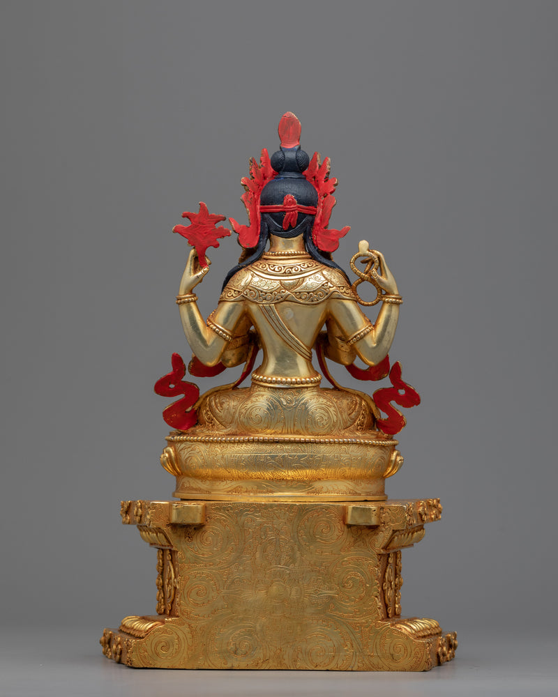 Traditional Buddhist Statue For Avalokiteshvara Chant | Bodhisattva Chenrezig Sculpture